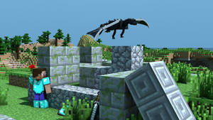 Minecraft Steve Ender Dragon Wallpaper