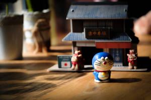 Miniature House And Doraemon 4k Wallpaper