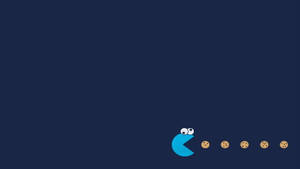 Minimal Pacman Cookie Monster Wallpaper