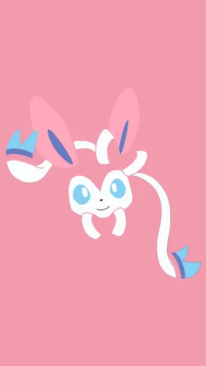 Minimal Pink Sylveon Phone Wallpaper