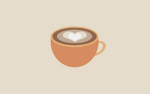 Minimalist Aesthetic Cup Of Cappuccino Wallpaper