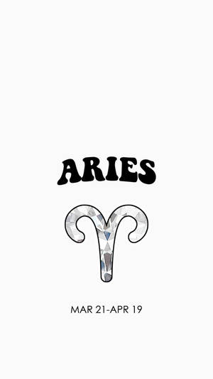 Minimalist Aries Zodiac Sign Typography Wallpaper
