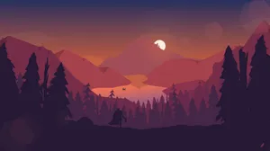 Minimalist Axe-wielding Warrior Illustration Art Wallpaper