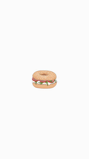 Minimalist Bagel Sandwich Wallpaper