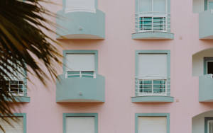 Minimalist Balconies In Pastel Colors Wallpaper