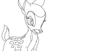 Minimalist Bambi Character Drawing Wallpaper