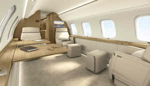 Minimalist Beige Interior Inside Airplane Wallpaper