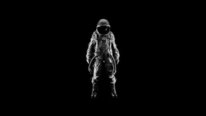 Minimalist Black And White Astronaut Wallpaper