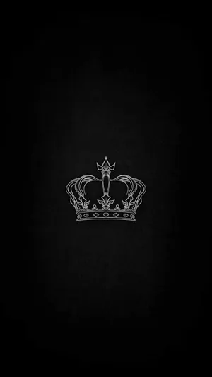 Minimalist Black King Crown Wallpaper