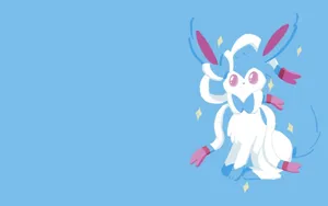 Minimalist Blue Sylveon Wallpaper