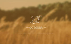 Minimalist Brown October Calendar Wallpaper