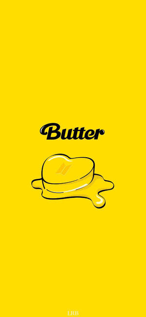 Minimalist Bts Butter Logo With Text Wallpaper