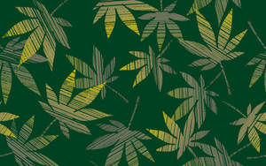 Minimalist Cannabis Art Wallpaper