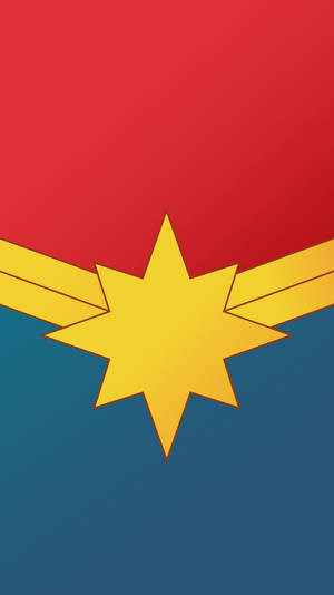 Minimalist Captain Marvel Logo Wallpaper