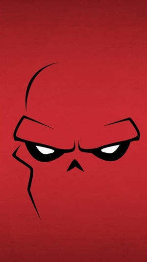 Minimalist Cartoon Red Skull From Marvel