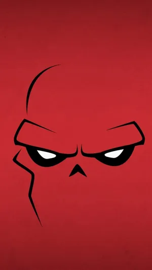 Minimalist Cartoon Red Skull From Marvel Wallpaper