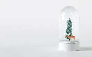 Minimalist Christmas Snow Globe Wallpaper