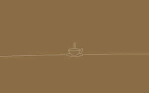 Minimalist Coffee Cup Brown Aesthetic Desktop Wallpaper Wallpaper