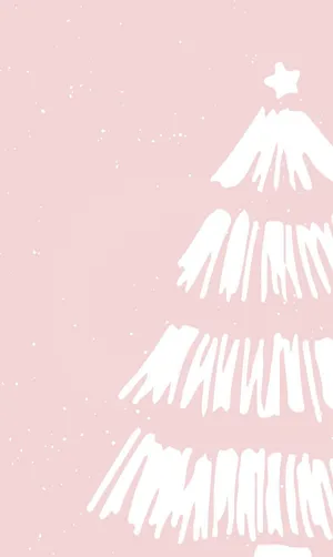 Minimalist Cute Pink Christmas Tree Wallpaper