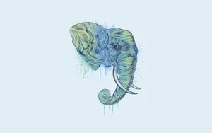 Minimalist Elephant Art Wallpaper