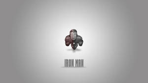 Minimalist Gray Iron Man Logo Wallpaper