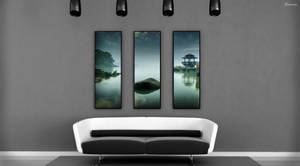 Minimalist Gray Theme Living Room Wallpaper