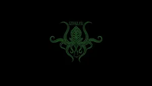 Minimalist Green Cthulhu Symbol Wallpaper