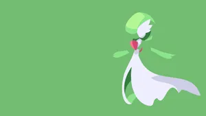 Minimalist Green Gardevoir Wallpaper