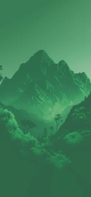 Minimalist Green Mountain Landscape Wallpaper