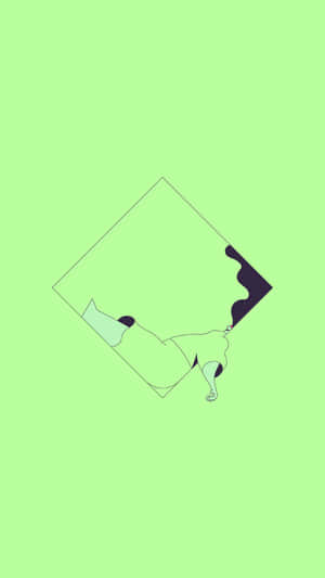 Minimalist Green Puzzle Piece Wallpaper