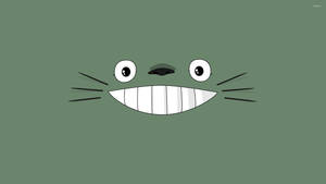 Minimalist Green Totoro Smile Wallpaper