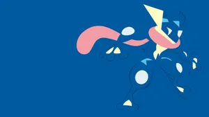 Minimalist Greninja In Blue Wallpaper
