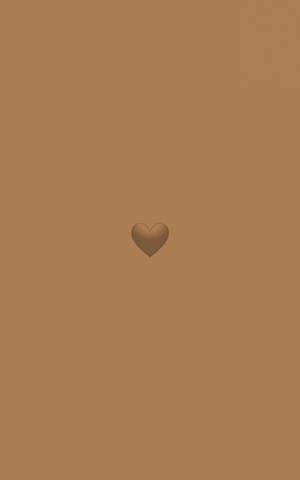 Minimalist Light Brown Aesthetic Heart Wallpaper