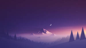 Minimalist Light Violet Landscape Wallpaper