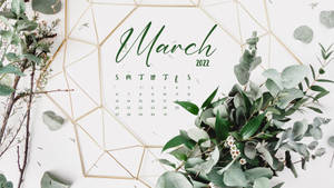 Minimalist March 2022 Calendar Wallpaper