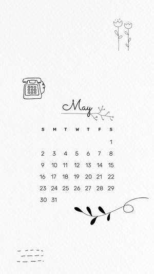Minimalist May Calendar 2021 Wallpaper