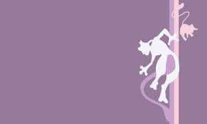 Minimalist Mewtwo And Mew Wallpaper