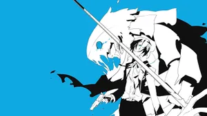 Minimalist Minato In Blue Wallpaper