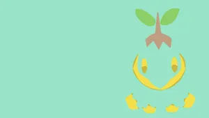 Minimalist Mint Green Turtwig Wallpaper