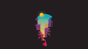 Minimalist Night Cityscape Wallpaper