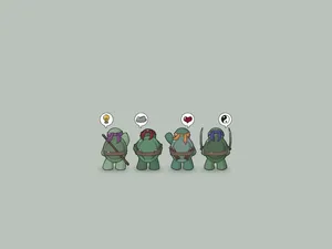 Minimalist Ninja Turtles Cartoon Wallpaper