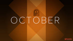 Minimalist October Text Ghost Wallpaper