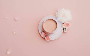 Minimalist Photo Of Coffee In Pastel Colors Wallpaper