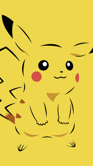 Minimalist Pikachu Art Wallpaper