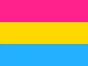 Minimalist Pink Yellow And Cyan Pan Flag Hues Illustration Wallpaper
