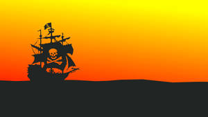 Minimalist Pirate Ship Wallpaper