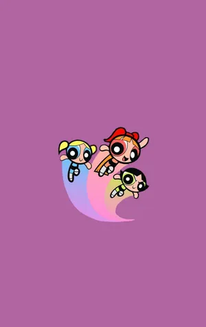 Minimalist Powerpuff Girls Aesthetic Illustration Wallpaper