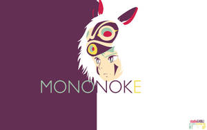 Minimalist Princess Mononoke Face Ghibli Wallpaper