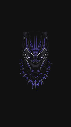 Minimalist Purple Black Panther Android Wallpaper