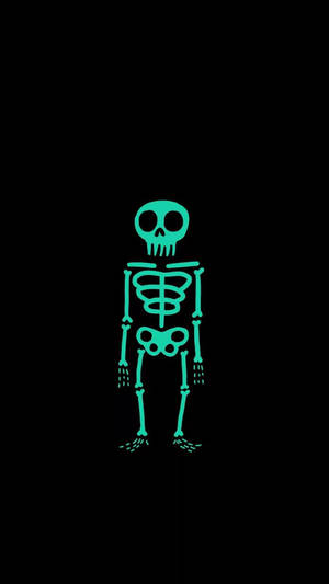Minimalist Skeleton Illustration Iphone Wallpaper